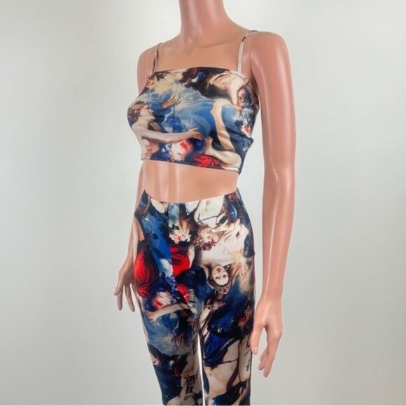 Fashion Nova Long Ago Artistic Print Biblical Masterpiece Legging Set  Sz Small - Picture 11 of 11